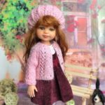 Мастер-класс по вязанию кофты с ажурным рисунком для кукол Paola Reina.